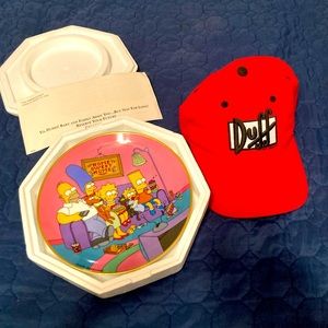 Franklin mint Simpsons plate with Duff beer hat